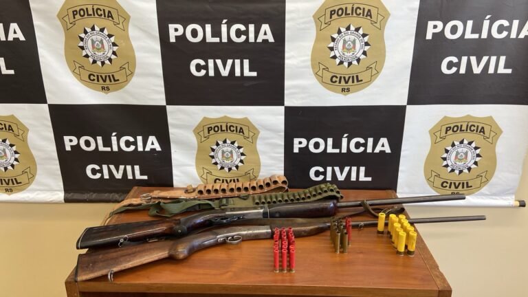 Polícia Civil prende homem por posse ilegal de armas de fogo durante ocorrência de violência doméstica em Ibarama