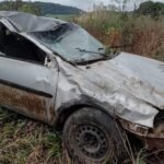 Veículo com placas de Sobradinho capota às margens da RSC-481